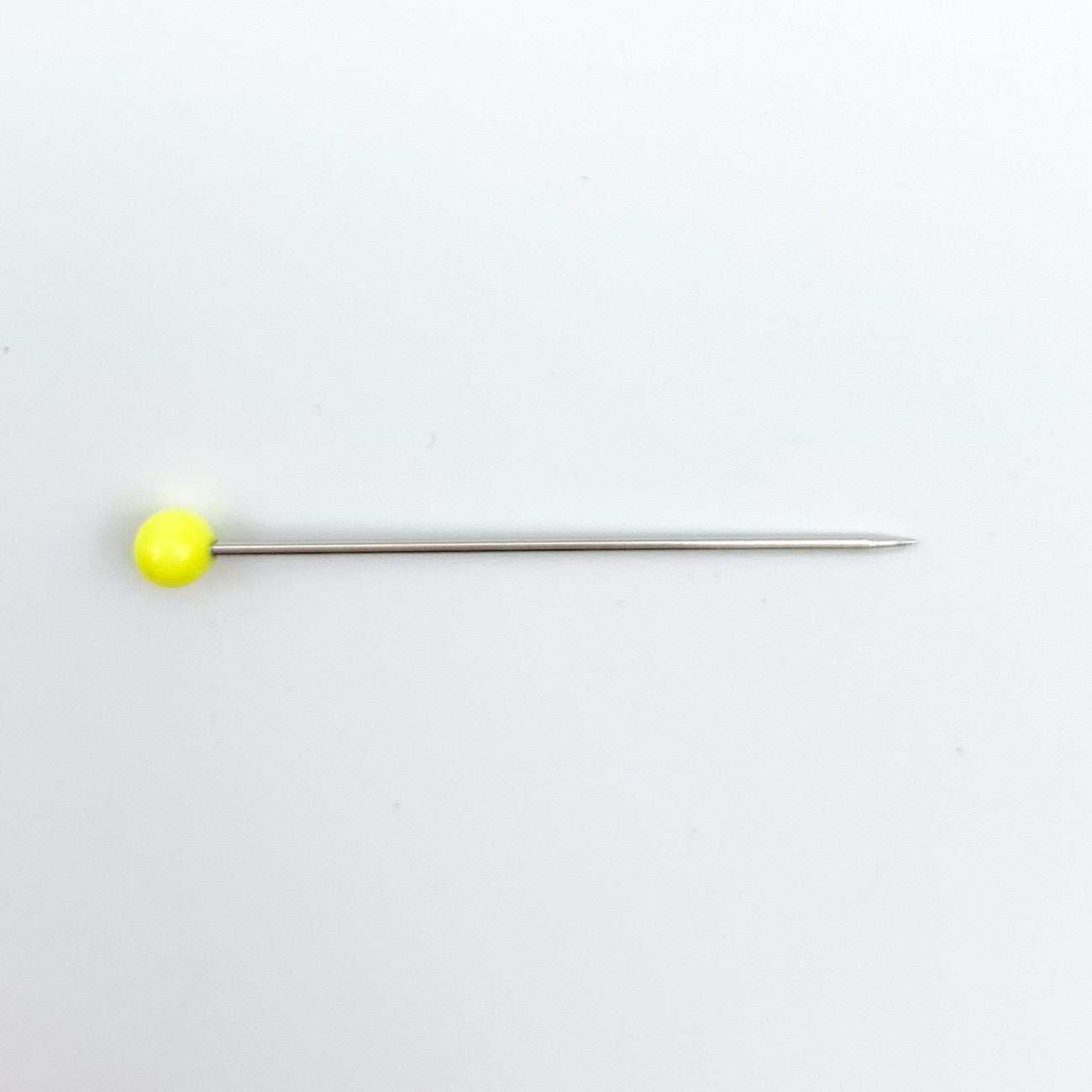 Bohin Glass Head Pins Brimstone Yellow 1-3/16": 80 Murano Glass Head Extra Fine Straight Pins