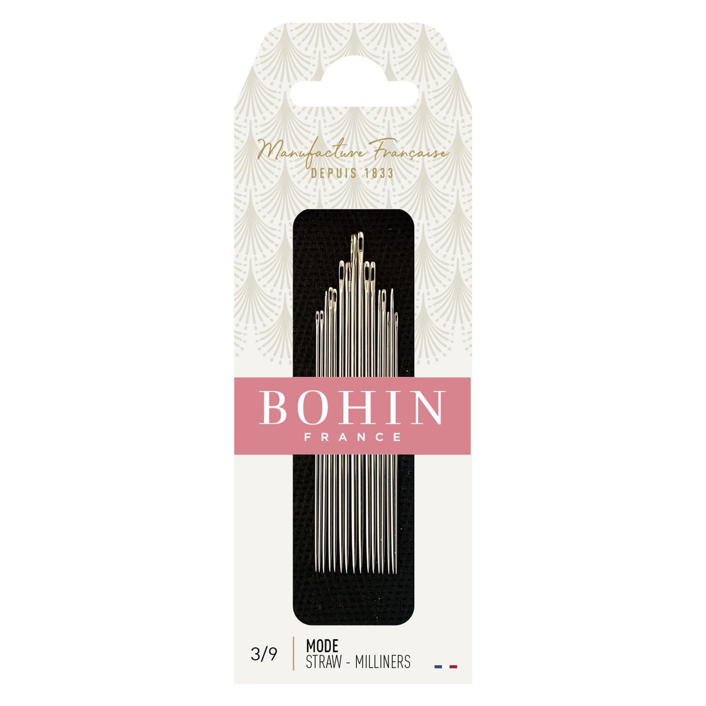 Bohin Milliners/Straw Needles Assorted Sizes 3/9 15 Needles