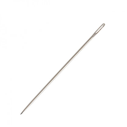 Silver embroidery needle on a white background.
Photo by Bohin [additional_image_link]