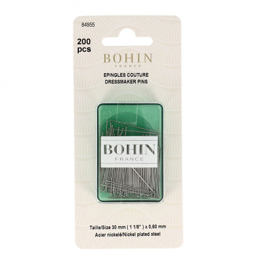 Packaging of Bohin straight pin X fine size 20, with 200 pieces included, displayed on a retail card.
Photo by Bohin [image_link]