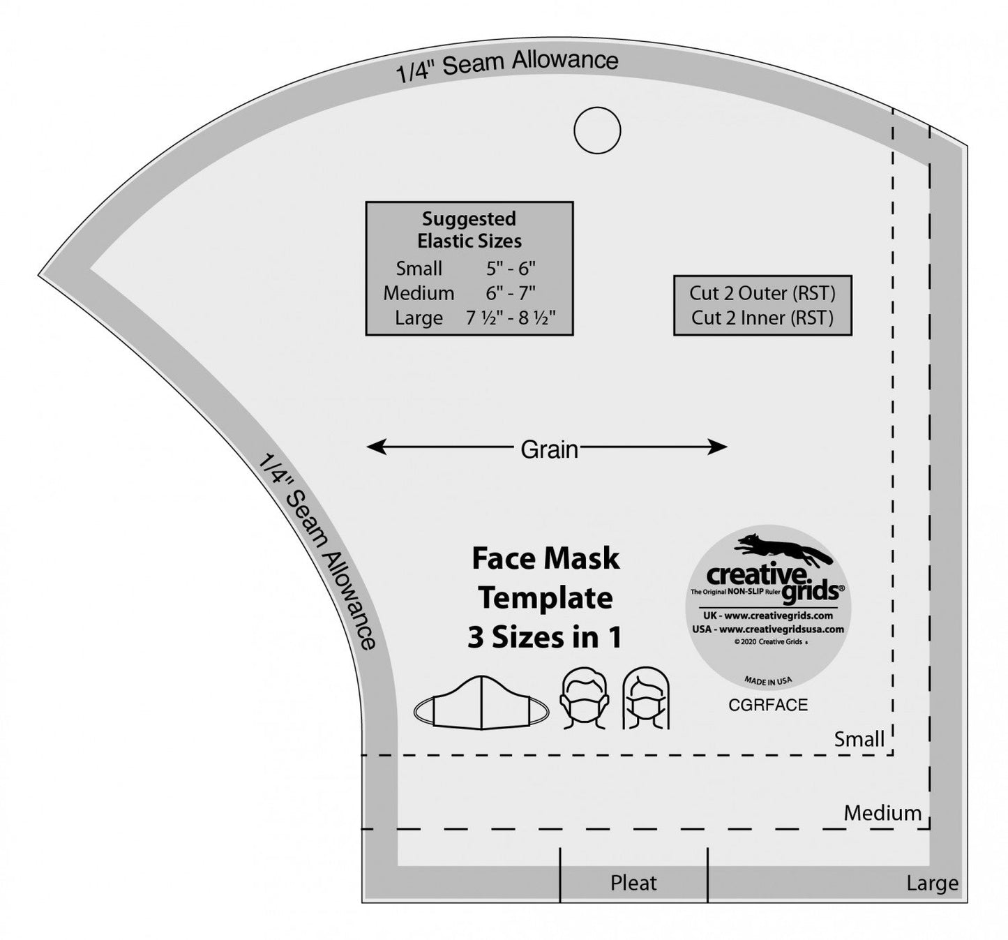 Face mask template with measurements and instructions on a white background.
Photo by Creative Grids [additional_image_link]