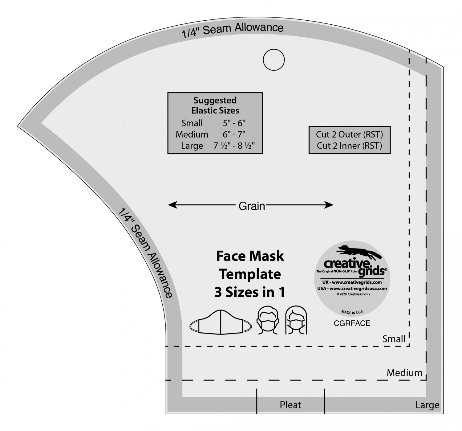 Face mask template with measurements and instructions on a white background.
Photo by Creative Grids [additional_image_link]