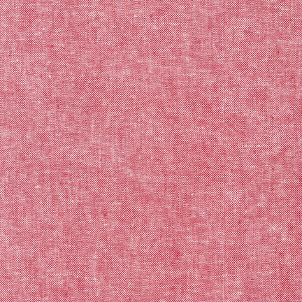 A solid red chambray fabric with a textured weave.
Photo by RobertKaufman.com [image_link]