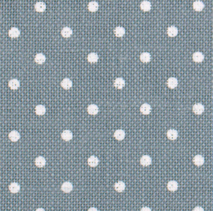 Blue linen with white polka dots.
[additional_image_link]