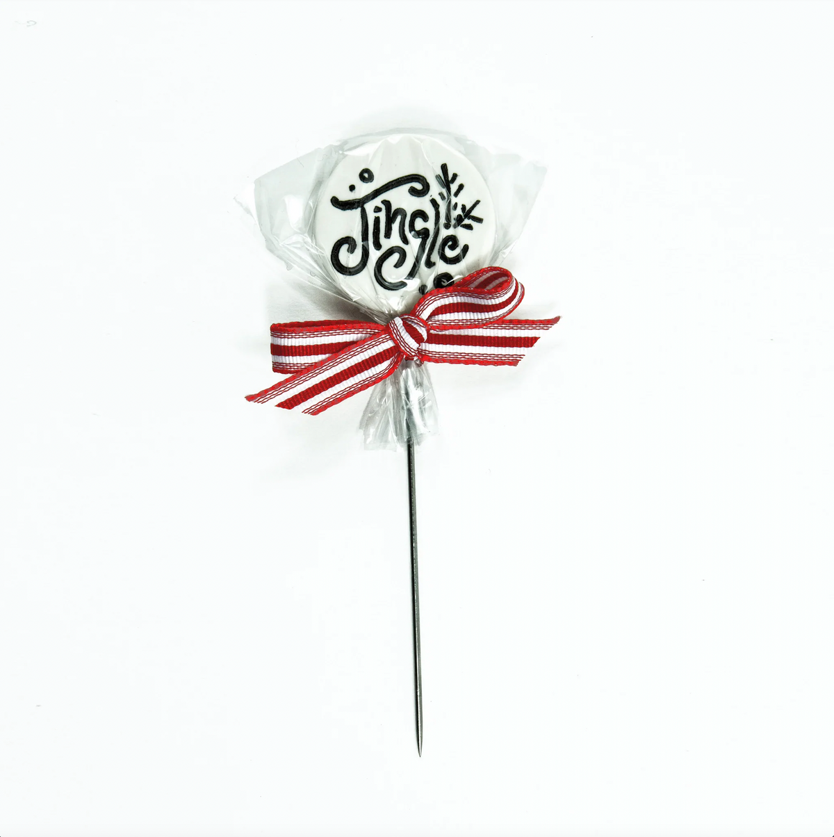 Jingle lolly pin with a ribbon.
Photo by JustAnotherButtonCompany.com [additional_image_link]
