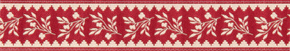 Leaf Red on Pearl Ribbon 7/8" from La Vie en Rouge Collection by French General for Renaissance Ribbon: Sewing, Quilting, Crafting