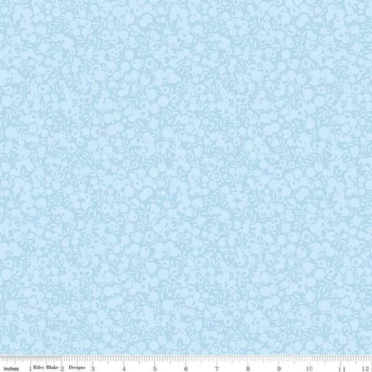 A section of fabric from the Wiltshire Shadow Collection in Arctic Blue, featuring a floral pattern with a blue tone.
Photo by RileyBlakeDesigns.com [image_link]