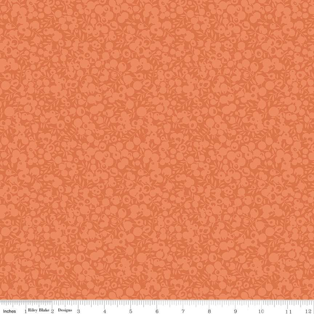 A fabric from the Wiltshire Shadow Collection in Clementine Orange with a leaf and berry pattern.
Photo by RileyBlakeDesigns.com [image_link]