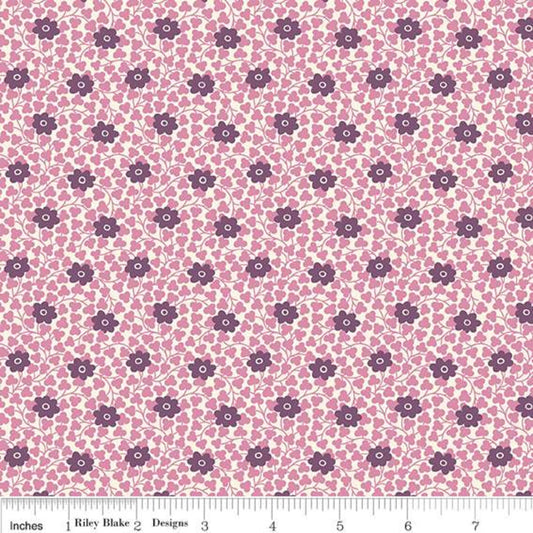A pink and purple floral pattern fabric from the Liberty Flower Show Midnight Garden Collection.
Photo by RileyBlakeDesigns.com [image_link]