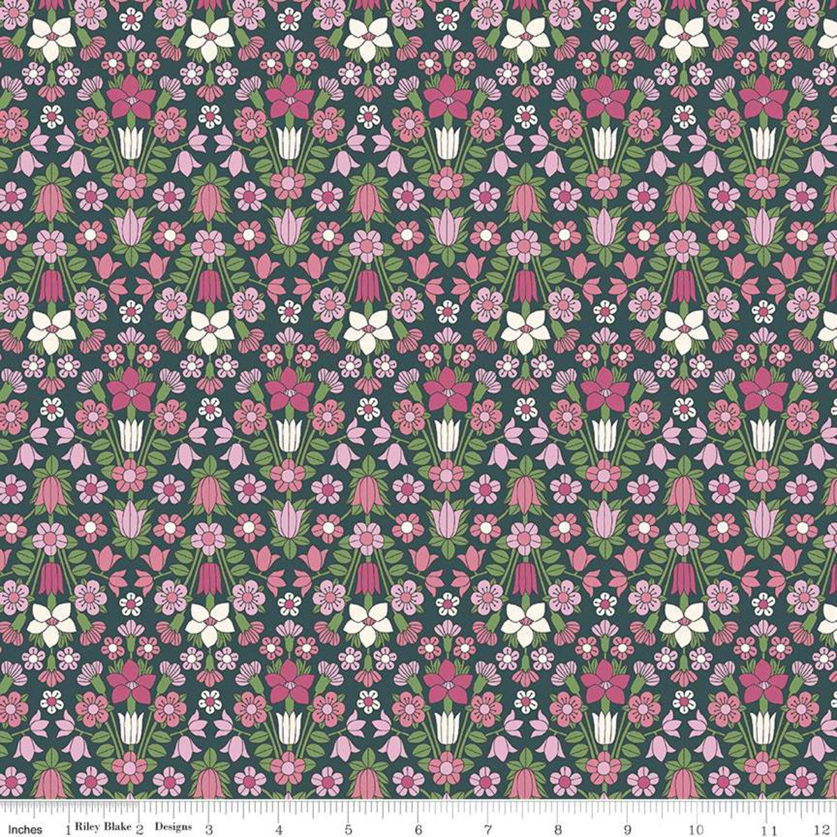 Yardage of Hampstead Meadow B fabric from the Flower Show Midsummer Collection by Liberty Fabrics, featuring a floral pattern.
Photo by RileyBlakeDesigns.com [image_link]