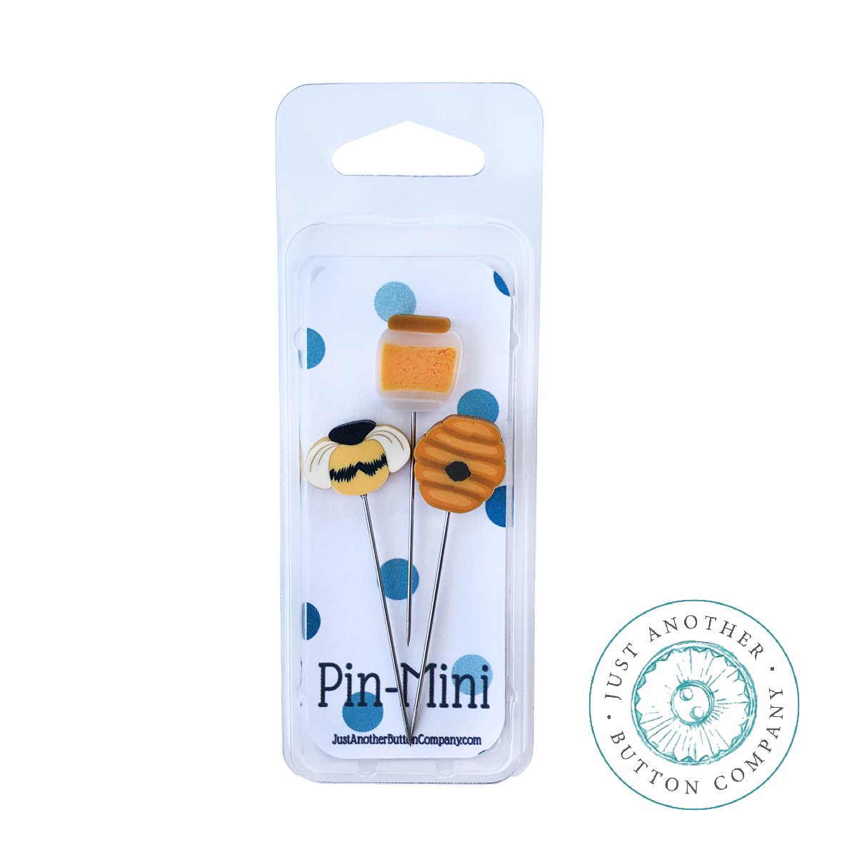Packaged set of decorative pins with 'Just Another Button Company' branding on a white background.
Photo by Just Another Button Company [additional_image_link]