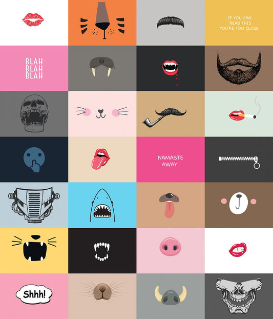 A collage of 28 different whimsical and creative masquerade mask designs, each in various shades and styles, including animal-themed, fashion-related, and abstract patterns.
[image_link]