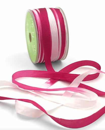 Silk variegated ribbon red to pink to white.
Photo by MayArts.com [additional_image_link]