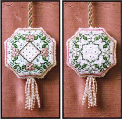 SPRING BLOSSOMS FOB Cross Stitch Embroidery Kit from The Sweetheart Tree: Pattern, Linen, Floss & Beads