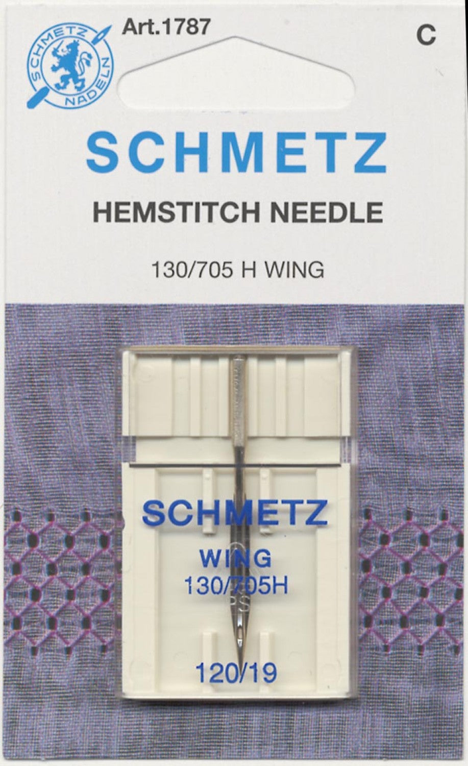 Schmetz Hemstitch 19/120 1 Wing Needle for Decorative Machine Embroidery Stitching