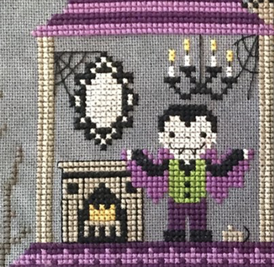 Haunted Mansion 2018 Halloween SAL Cross Stitch Embroidery Kit from Tiny Modernist: 7 Parts Patterns, PTP Lugana and DMC Floss