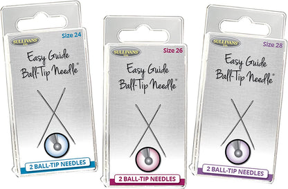 The Easy Guide Ball-Tip Needles No. 24 for Tapestry and Cross Stitch from Sullivans Needles: 2 Needles Imported Germany