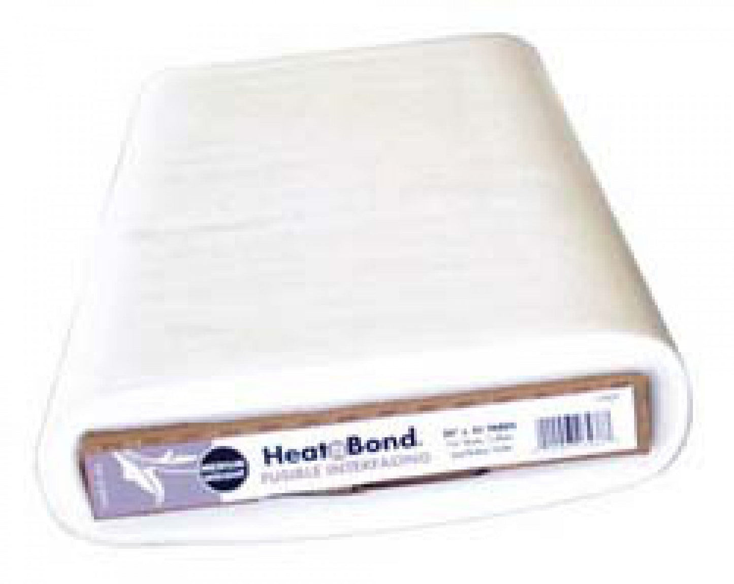 A folded white or off-white fabric panel with a Heat-Bond paper label along one edge, photographed on a plain white background.
Photo by ThermOWeb [image_link]