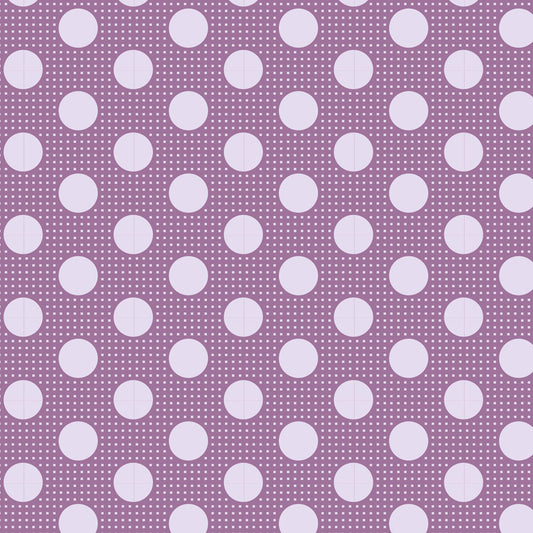 Pattern of white circles on a purple background.
Photo by Tildafabrics.com [image_link]