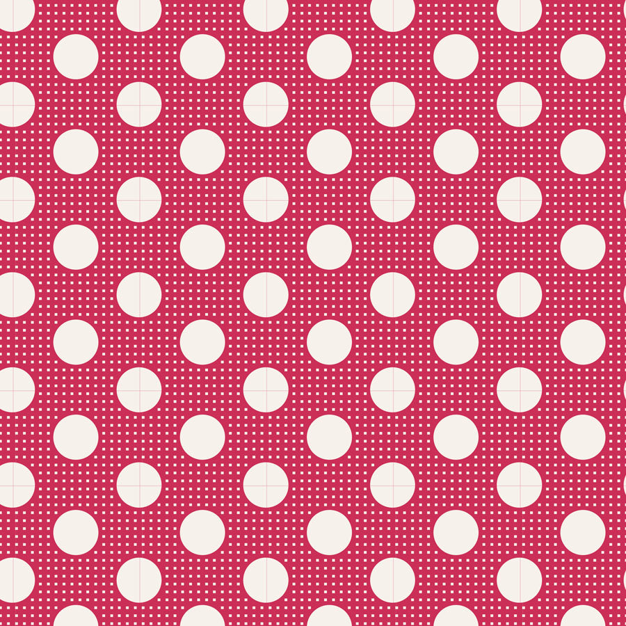 Pattern of white circles on a pink background.
Photo by Tildafabrics.com [image_link]