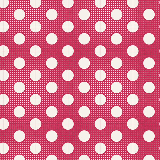 Pattern of white circles on a pink background.
Photo by Tildafabrics.com [image_link]