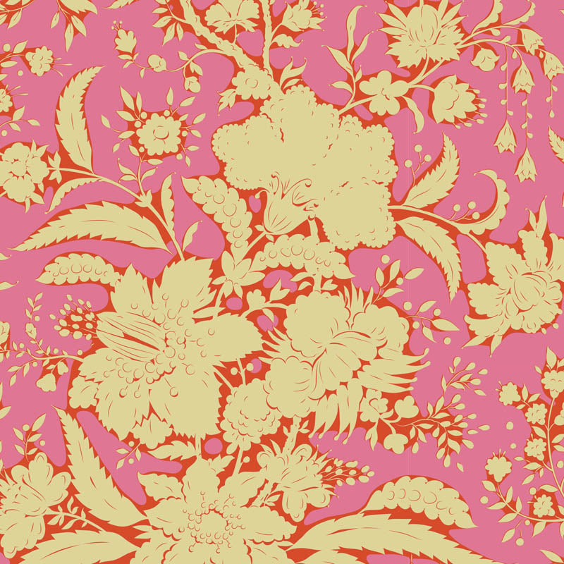 A piece of pink fabric with a floral pattern designed by Tone Finnanger for Tilda Fabrics.
Photo by Tildafabrics.com [additional_image_link]