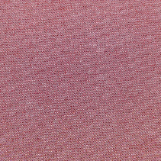 A remnant piece of Chambray Basics Red fabric with a visible textured weave.
Photo by Tildafabrics.com [image_link]