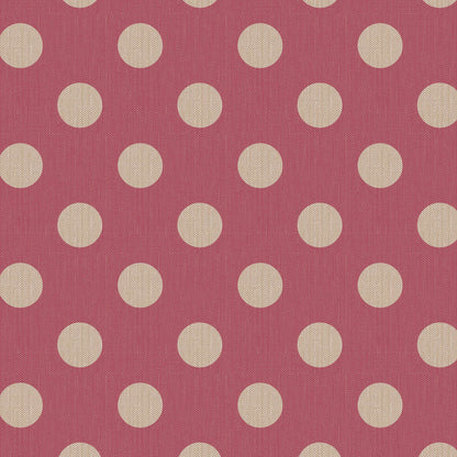 A close-up of a fabric pattern featuring large, evenly spaced beige polka dots on a dusty rose pink background.
Photo by Tildafabrics.com [additional_image_link]