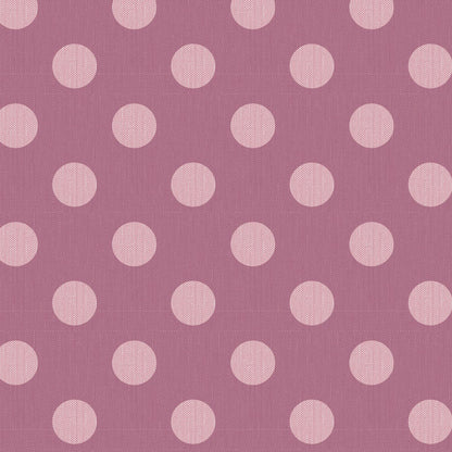 A repeating pattern of light pink polka dots on a dusty rose textured fabric background.
Photo by Tildafabrics.com [image_link]