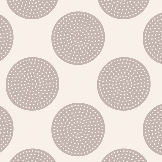 A fabric with a pattern of gray circles on a white background.
Photo by Tildafabrics.com [image_link]