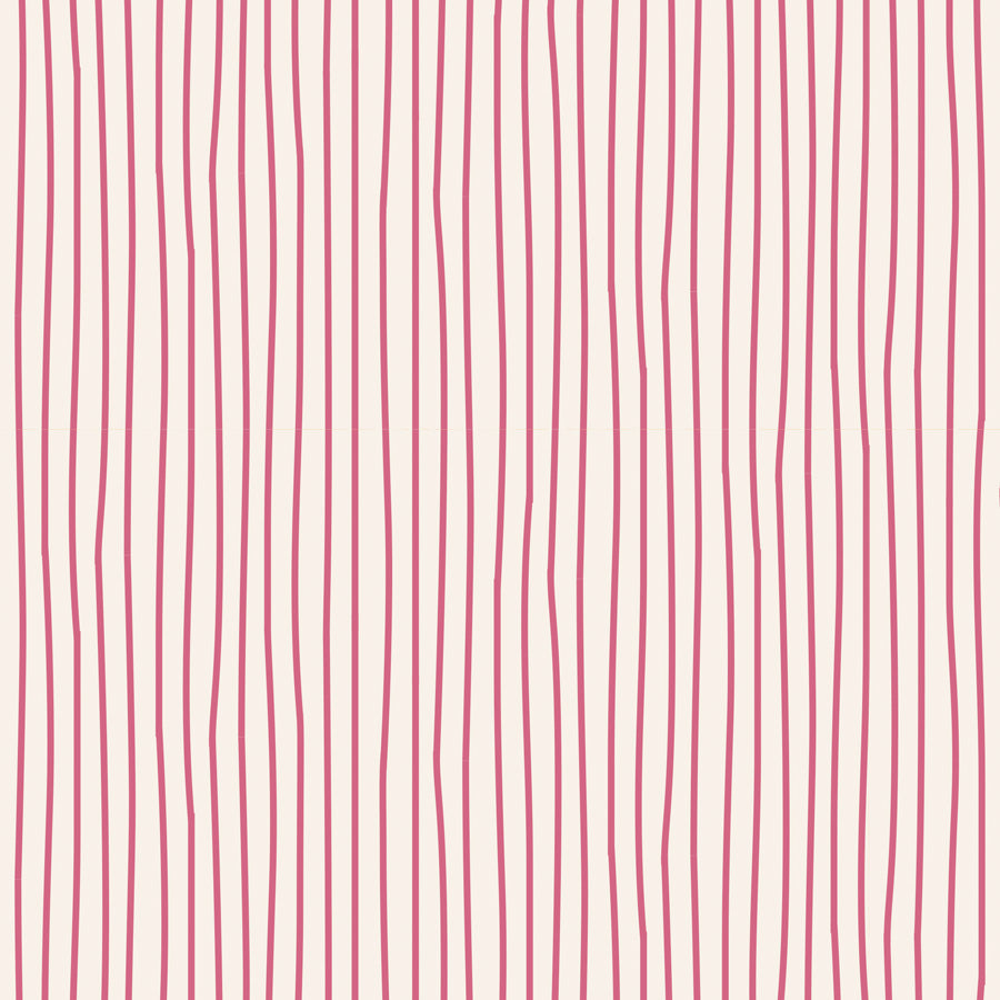 A remnant piece of fabric featuring a striped pattern with pink lines on a white background.
Photo by Tildafabrics.com [image_link]