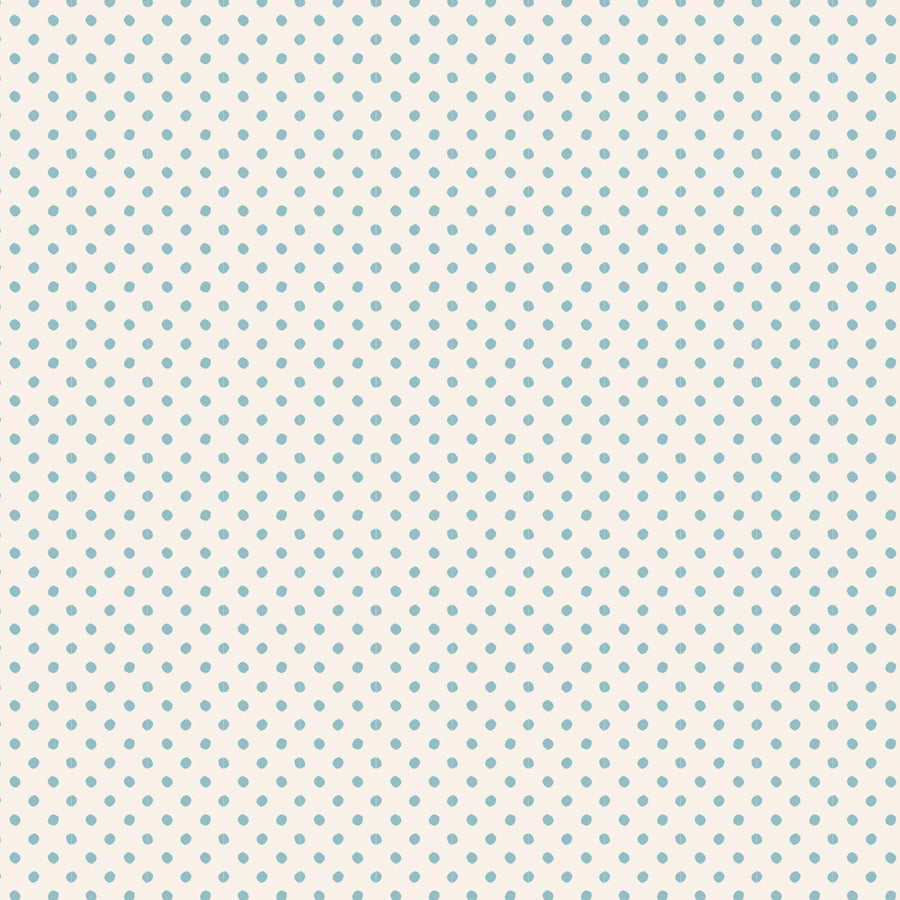 A repeating pattern of small light blue dots on a warm off-white background.
Photo by Tildafabrics.com [image_link]