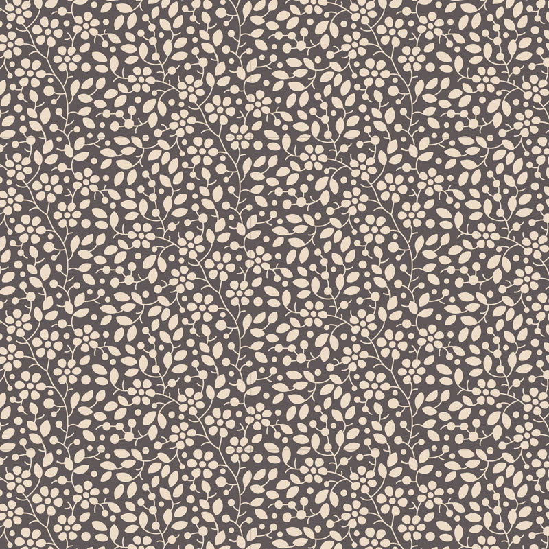 A textured grey fabric from the Pie in the Sky Cloudpie collection with a floral pattern.
Photo by Tildafabrics.com [image_link]
