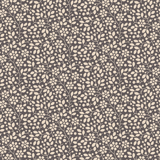 A textured grey fabric from the Pie in the Sky Cloudpie collection with a floral pattern.
Photo by Tildafabrics.com [image_link]