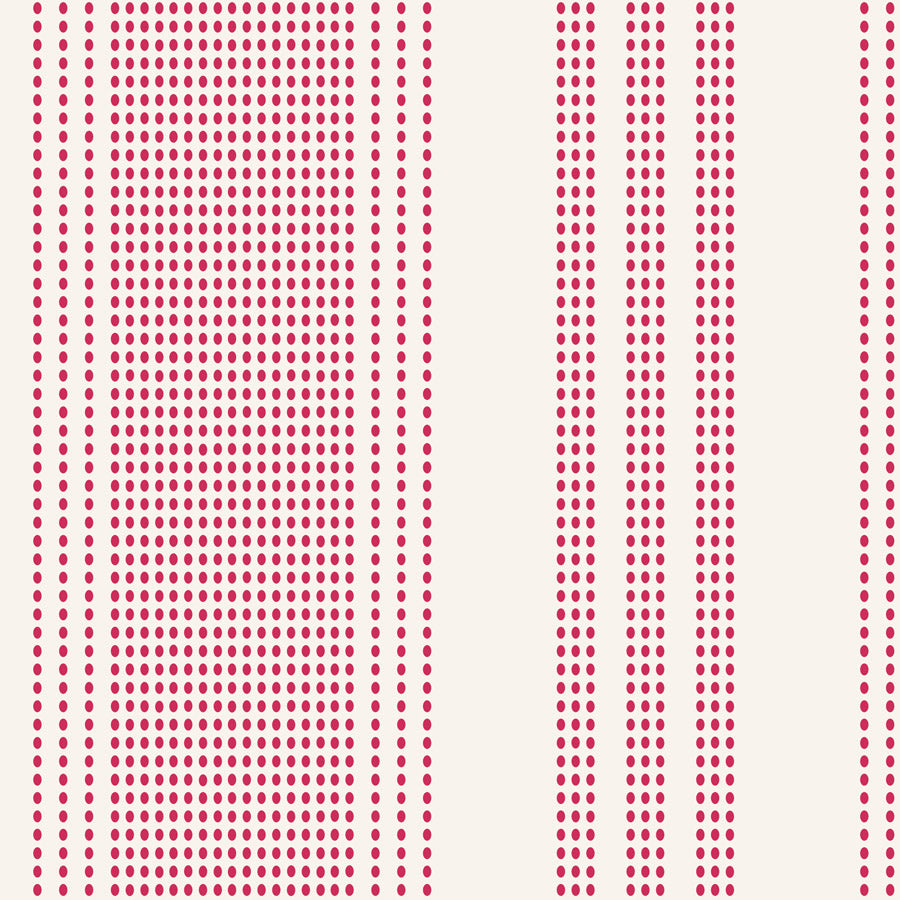A repeating geometric pattern of vertical dotted stripes in a muted red on a warm off-white background.
Photo by Tildafabrics.com [additional_image_link]