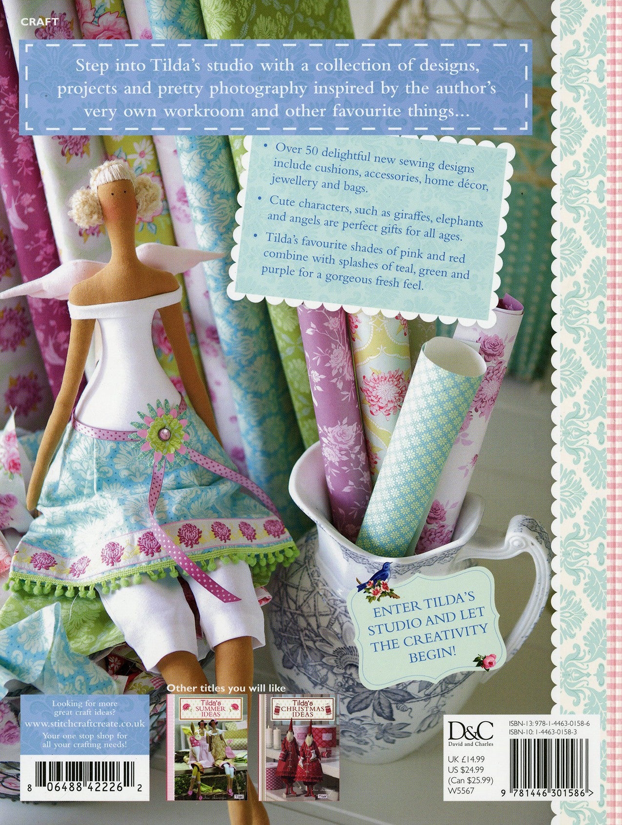 Product packaging with a doll, fabric rolls, and text on a colorful background
Photo by Tildafabrics.com [additional_image_link]