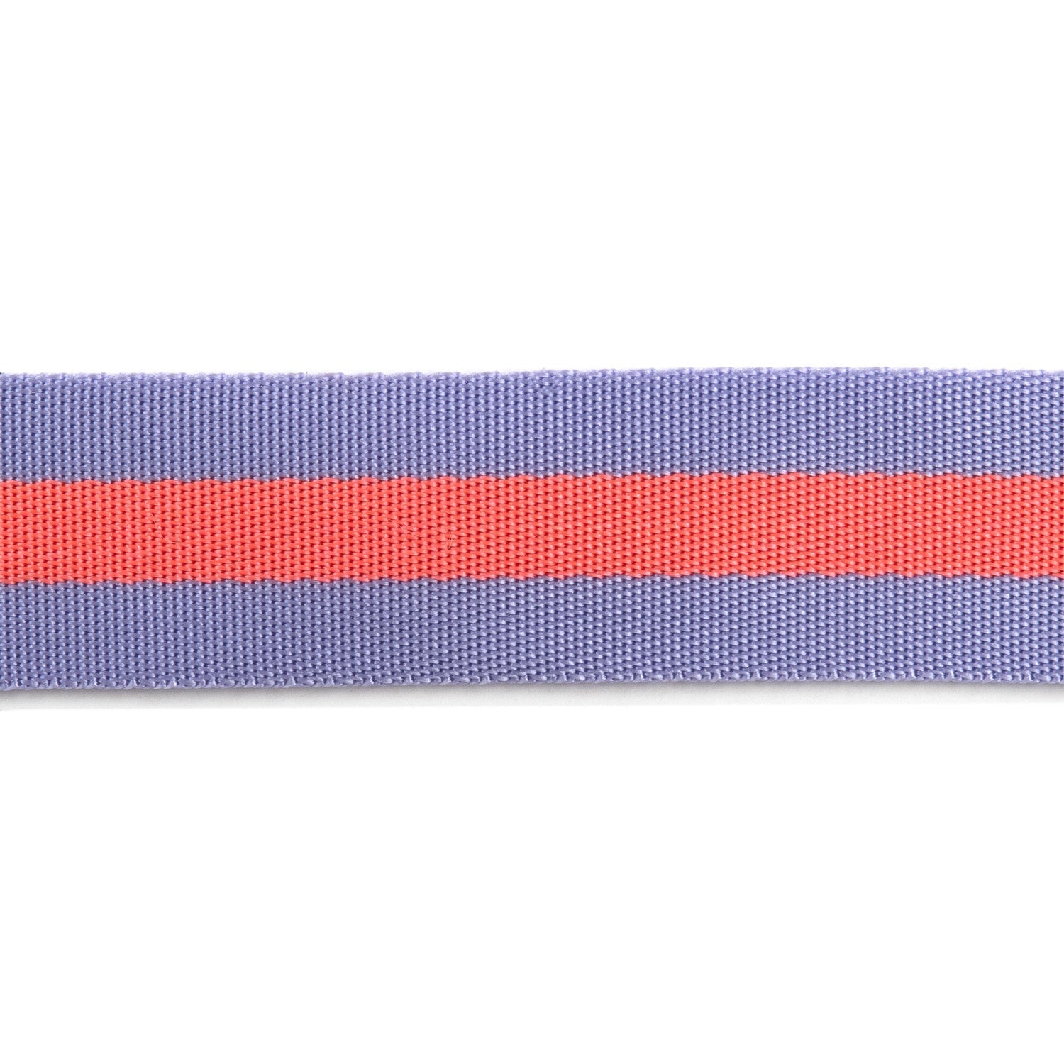 A spool of Tula Pink striped Nylon Webbing in lavender and neon peach colors, used for sewing and crafting.
Photo by RenaissanceRibbons.com [additional_image_link]