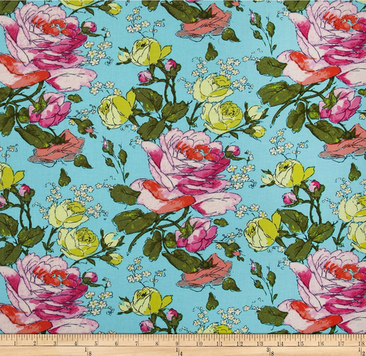 Alchemy Sketchbook Roses Spring Yardage from Amy Butler for Free Spirit Fabrics