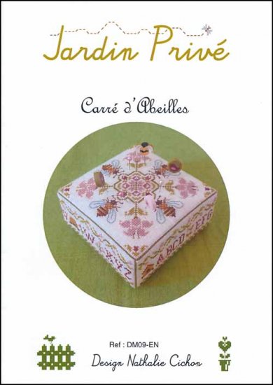 CARRÉ D'ABIELLES "Sweet Moments" Cross Stitch Embroidery Pincushion Kit from Jardin Privé: Pattern, Linen, Floss, JABC Pins