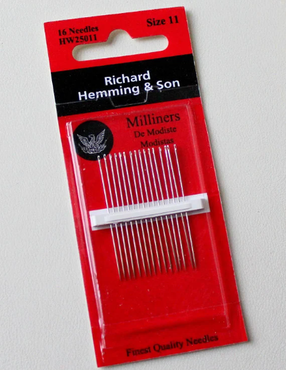 Milliners Needles Size 11 from Richard Hemming & Son 16 Needles