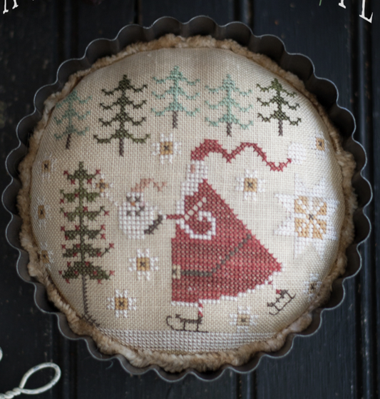Merry Friends Jack's Sweet Shoppe Cross Stitch Embroidery Kit from Plum Street Samplers: Pattern, Linen, Floss & Tart Pan