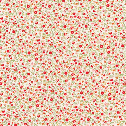 Sevenberry Petite Garden Lawn in Red from Robert Kaufman: Floral Cotton Lawn