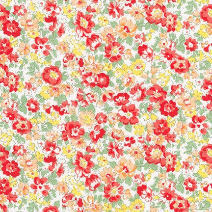 Sevenberry Petite Garden Lawn in Watercolor Red from Robert Kaufman: Floral Cotton Lawn