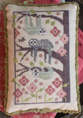 Tired Trio Cross Stitch Embroidery Kit from Plum Street Samplers: Pattern, Linen, Floss & Trim