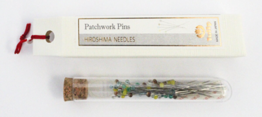 Tulip Patchwork Pins: Hiroshima Needles 60 Glass Patchwork Pins